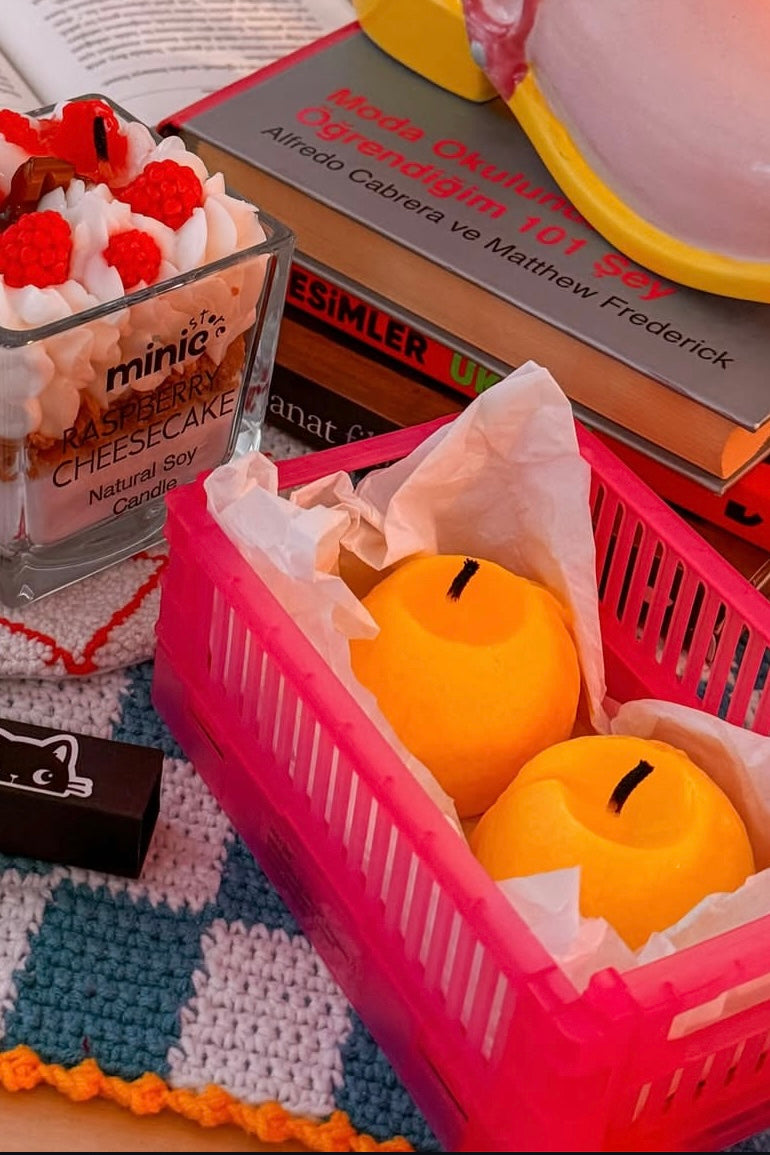 El Yapımı 2'li Limon Şekilli Dekoratif Mum Seti – Taze Limon Kokulu, 2x55g
