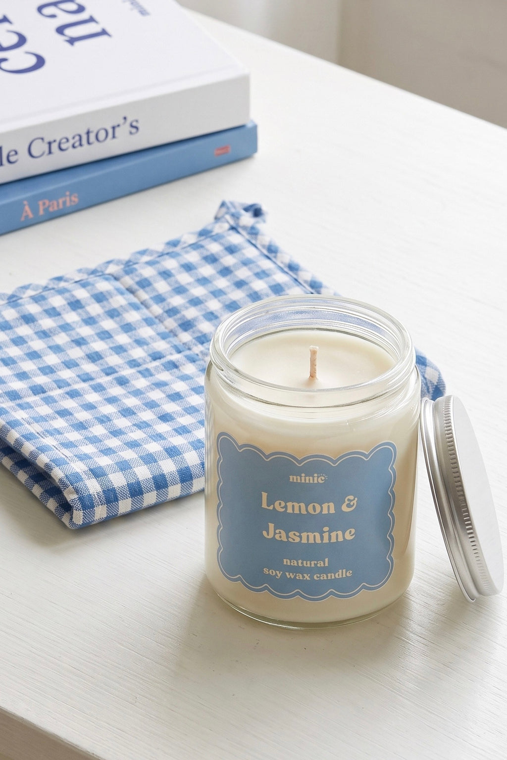 El Yapımı Limon & Yasemin Doğal Soya Mum – 200g